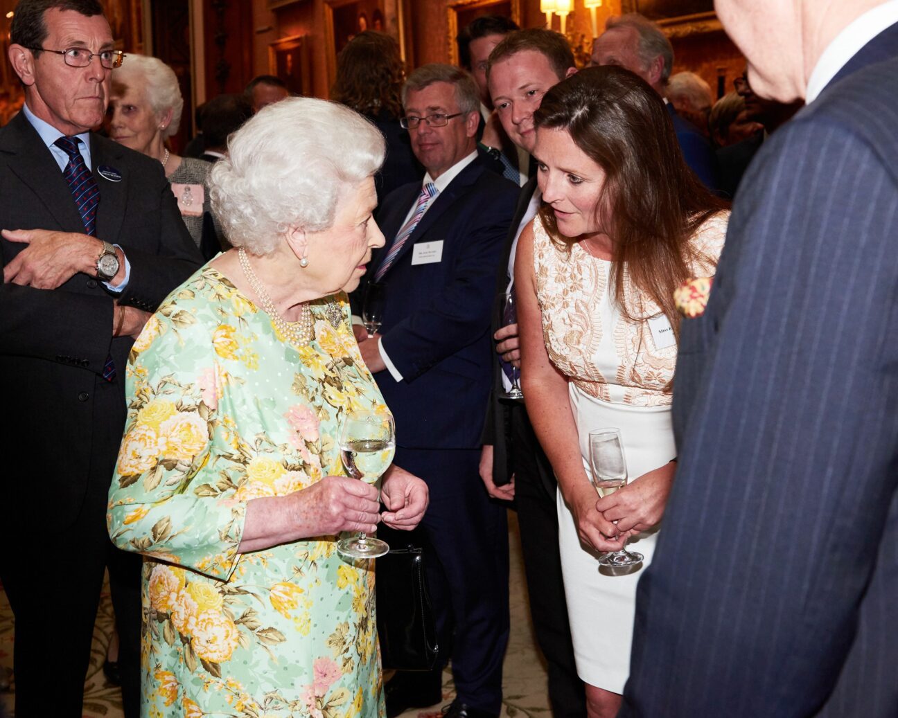 HM The Queen and Lizzie Jones at Queens Award Reception