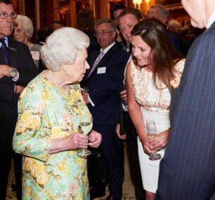 HM The Queen and Lizzie Jones at Queens Award Reception