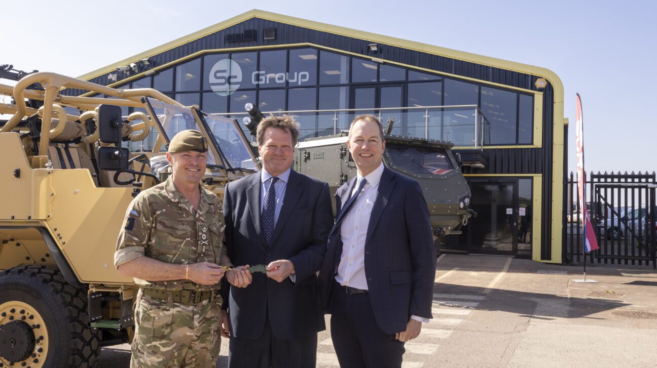 Supacat CEO Nick Ames, General Sir Roly Walker and RIchard Foord MP